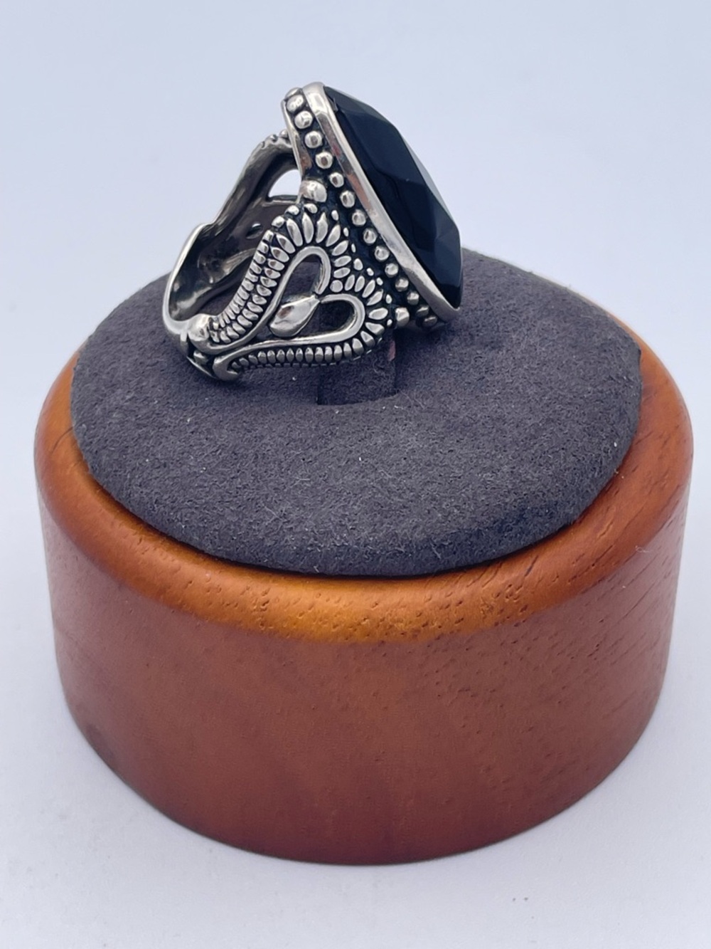 Carolyn Pollack Relios 925 Sterling Silver Onyx Statement Ring Southwestern - Picture 6 of 10